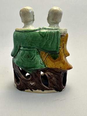 Lot 41 - A CHINESE BISCUIT GROUP OF THE HEHE ERXIAN, QING DYNASTY, KANGXI PERIOD (1662-1722)