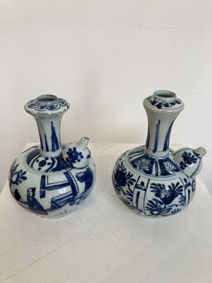 Lot 51 - TWO CHINESE BLUE AND WHITE KENDI, 16/17TH CENTURY