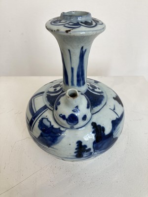 Lot 51 - TWO CHINESE BLUE AND WHITE KENDI, 16/17TH CENTURY