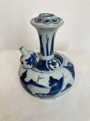 Lot 51 - TWO CHINESE BLUE AND WHITE KENDI, 16/17TH CENTURY