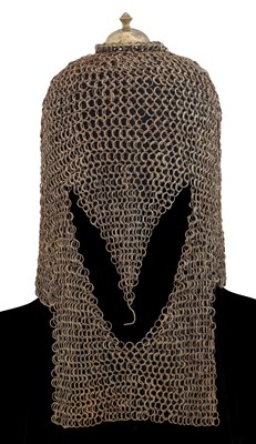 Lot 368 - AN INDIAN MAIL HELMET (COIF), 17TH/18TH CENTURY