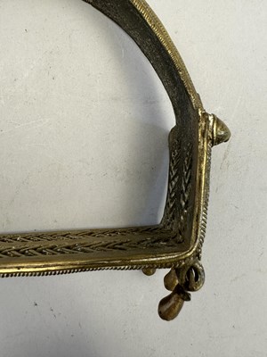 Lot 548 - AN INDIAN COPPER ALLOY STIRRUP AND A PAIR OF INDIAN COPPER ALLOY STIRRUPS, 18TH/19TH CENTURY