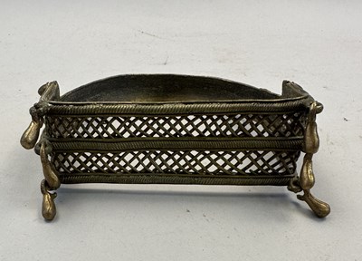 Lot 548 - AN INDIAN COPPER ALLOY STIRRUP AND A PAIR OF INDIAN COPPER ALLOY STIRRUPS, 18TH/19TH CENTURY