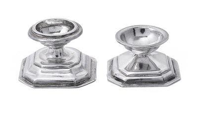 Lot 87 - TWO DUTCH SILVER MINIATURE SALT CELLARS, ONE ARNOLDUS VAN GEFFEN, ONE FREDERIK VAN STRANDT II, AMSTERDAM, SECOND QUARTER 18TH CENTURY