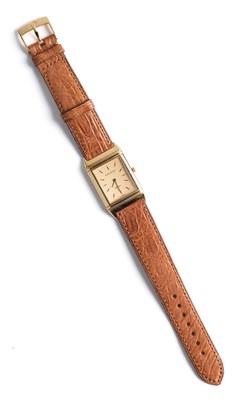 Lot 660 - JAEGER LECOULTRE, REVERSO CLASSIC: A GOLD WRISTWATCH