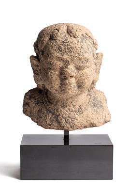 Lot 160 - A MAJAPAHIT PUMICE BUST OF A BOY