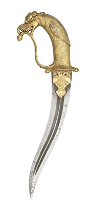 Lot 33 - A SOUTH INDIAN DAGGER (KHANJAR), 17TH/18TH CENTURY, POSSIBLY MADRAS