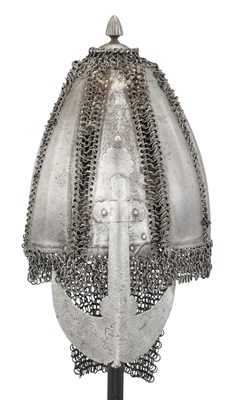 Lot 70 - A RARE SOUTH INDIAN MAIL AND PLATE HELMET (TOP), 16TH/17TH CENTURY, POSSIBLY HYDERABAD