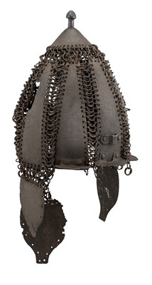 Lot 71 - A RARE SOUTH INDIAN MAIL AND PLATE HELMET (TOP), 16TH/17TH CENTURY, POSSIBLY HYDERABAD