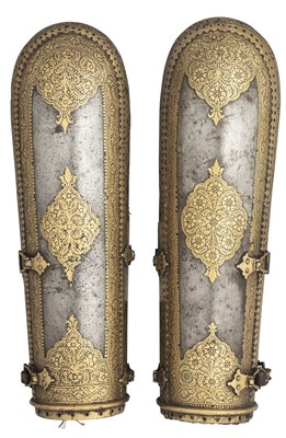 Lot 73 - A FINE PAIR OF INDIAN ARM DEFENCES (DASTANA), 18TH/19TH CENTURY