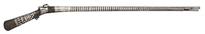 Lot 86 - A 20 BORE SOUTH INDIAN SILVER-MOUNTED MATCHLOCK GUN (TORADOR), 18TH CENTURY, PROBABLY COORG