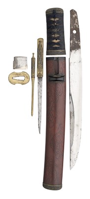 Lot 106 - A JAPANESE AIGUCHI-STYLE TANTÃ” (DAGGER), 1800-1850