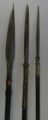 Lot 113 - A JAPANESE SPEAR (SU-YARI), AND OTHER SPEARS