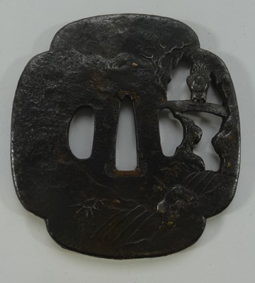 Lot 115 - â€¡ A JAPANESE IRON SWORD GUARD (TSUBA), EDO PERIOD