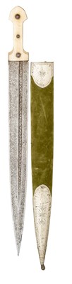 Lot 181 - ËœA CAUCASIAN DAGGER (KINDJAL), 19TH CENTURY