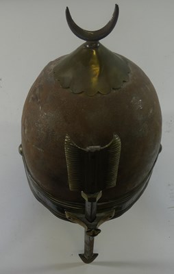 Lot 188 - A RARE FRENCH STEEL HELMET FOR AN OFFICER OF THE EGYPTIAN KHEDIVE'S BODYGUARD