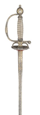 Lot 258 - A FRENCH SMALL-SWORD WITH FINELY CHISELLED AND GILT HILT, CIRCA 1770-80