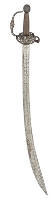 Lot 263 - â€¡ A NORTH EUROPEAN HANGER WITH FINELY CHISELLED HILT, THIRD QUARTER OF THE 17TH CENTURY