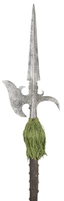 Lot 276 - A GERMAN ETCHED HALBERD FOR THE SAXON ELECTORAL GUARD, 17TH CENTURY