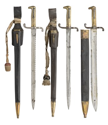 Lot 287 - THREE GERMAN MODEL 1871 MAUSER BAYONETS