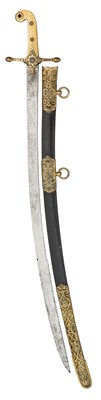 Lot 318 - ËœA VICTORIAN OFFICER'S MAMELUKE-HILTED LEVÃ‰E SWORD, POSSIBLY FOR THE LANCASHIRE HUSSARS