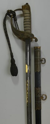 Lot 338 - AN 1827 PATTERN NAVAL OFFICER'S SWORD RETAILED BY GIEVES LTD