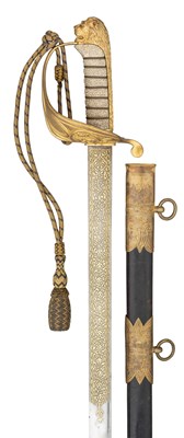 Lot 345 - AN 1827 PATTERN NAVAL OFFICER'S SWORD RETAILED BY WILKINSON