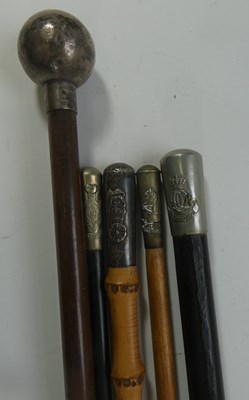 Lot 355 - A COLLECTION OF MILITARY SWAGGER-STICKS
