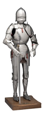 Lot 387 - A FINELY MODELLED MINIATURE CAP-A-PIE ARMOUR IN THE MILANESE STYLE OF CIRCA 1460