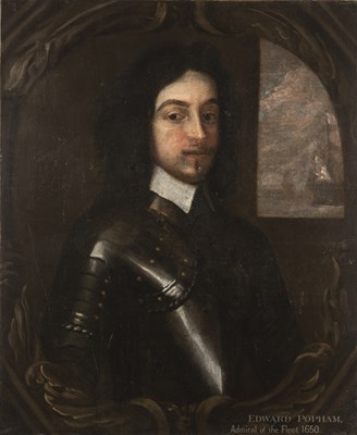 Lot 392 - ENGLISH SCHOOL, 17TH CENTURY, PORTRAIT OF EDWARD POPHAM, ADMIRAL OF THE FLEET