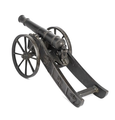 Lot 415 - A BRONZE MODEL FIELD GUN, EARLY 19TH CENTURY
