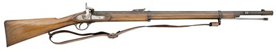Lot 436 - A .577 CALIBRE PERCUSSION MILITARY RIFLE BY JOHN DICKSON AND SONS
