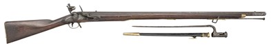 Lot 443 - AN 11 BORE EAST INDIA COMPANY FLINTLOCK MUSKET, EARLY 19TH CENTURY