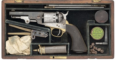 Lot 451 - A CASED .36 CALIBRE MANHATTAN FIREARMS COMPANY FIFTH SERIES SIX-SHOT PERCUSSION REVOLVER
