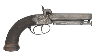 Lot 454 - A 40 BORE D.B. PERCUSSION BELT PISTOL BY J. D. DOUGALL, GLASGOW, CIRCA 1850