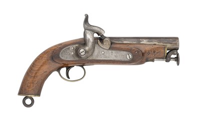 Lot 463 - A RARE .577 CALIBRE VICTORIAN EXPERIMENTAL RIFLED PERCUSSION SEA SERVICE PISTOL