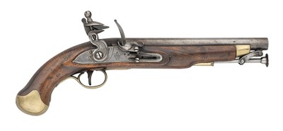 Lot 466 - A .577 CALIBRE WILLIAM IV FLINTLOCK SEA SERVICE BELT PISTOL, CIRCA 1830