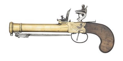 Lot 470 - A CONTINENTAL BLUNDERBUSS PISTOL IN THE ENGLISH TASTE, 19TH CENTURY