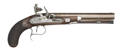 Lot 472 - A 20 BORE FLINTLOCK OFFICER'S PISTOL BY G. FARMER, CARDIFF, BIRMINGHAM PROOF MARKS, CIRCA 1830