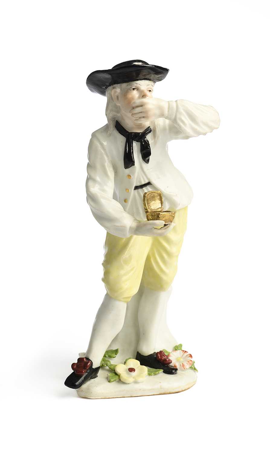 Lot 5 - A MEISSEN FIGURE OF THE SNUFF TAKER, CIRCA 1745