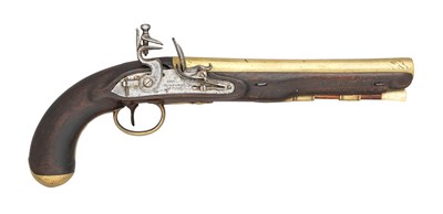 Lot 372 - â€¡A RARE 15 BORE FLINTLOCK MAIL COACH PISTOL BY H.W.MORTIMER & SON
