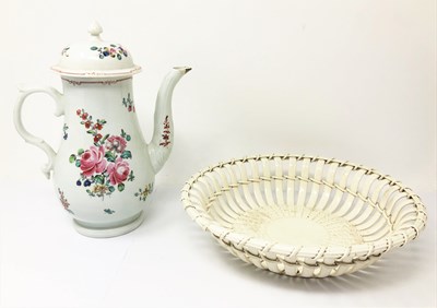 Lot 4 - A LIVERPOOL PORCELAIN COFFEE POT AND COVER, PHILIP CHRISTIAN & CO., CIRCA 1770