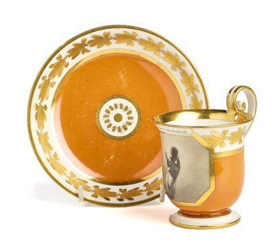 Lot 6 - A VIENNA PORCELAIN CUP AND SAUCER, CIRCA 1816 / 17