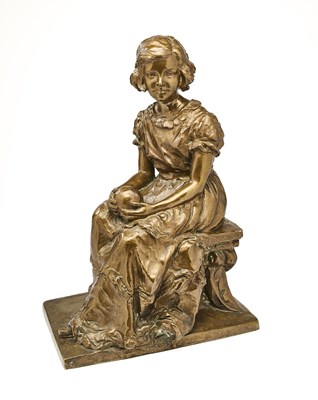 Lot 50 - ZSIGMOND KISFALUDI STROBL (or SIGISMUND DE STROBL, 1884-1975): PORTRAIT OF A YOUNG GIRL