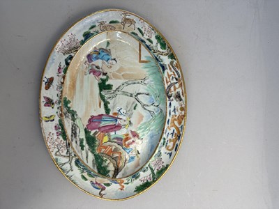 Lot 69 - A PAIR OF CHINESE FAMILLE-ROSE OVAL DISHES, QING DYNASTY, CIRCA 1830