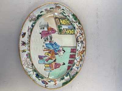Lot 69 - A PAIR OF CHINESE FAMILLE-ROSE OVAL DISHES, QING DYNASTY, CIRCA 1830