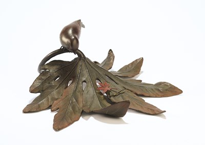 Lot 133 - A JAPANESE BRONZE OKIMONO BY GAKUSETSU, LATE MEIJI PERIOD (1868-1912)