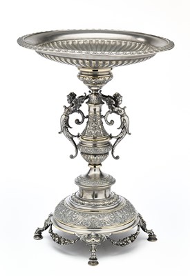 Lot 90 - A SWEDISH PARCEL-GILT-SILVER TAZZA, C.G. HALLBERG, STOCKHOLM, 1883