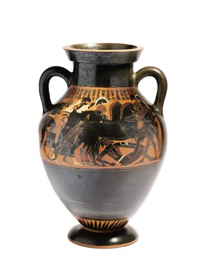 Lot 12 - AN ATTIC BLACK FIGURE AMPHORA, MAINLAND GREECE, CIRCA 540-520 B.C.