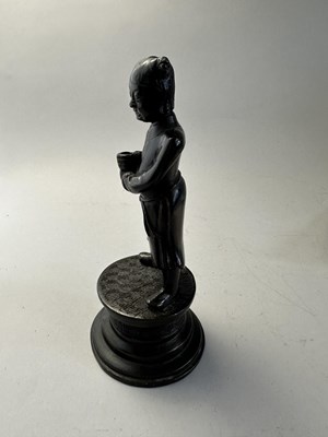 Lot 37 - A CHINESE BRONZE STANDING FIGURE, 17TH/18TH CENTURY